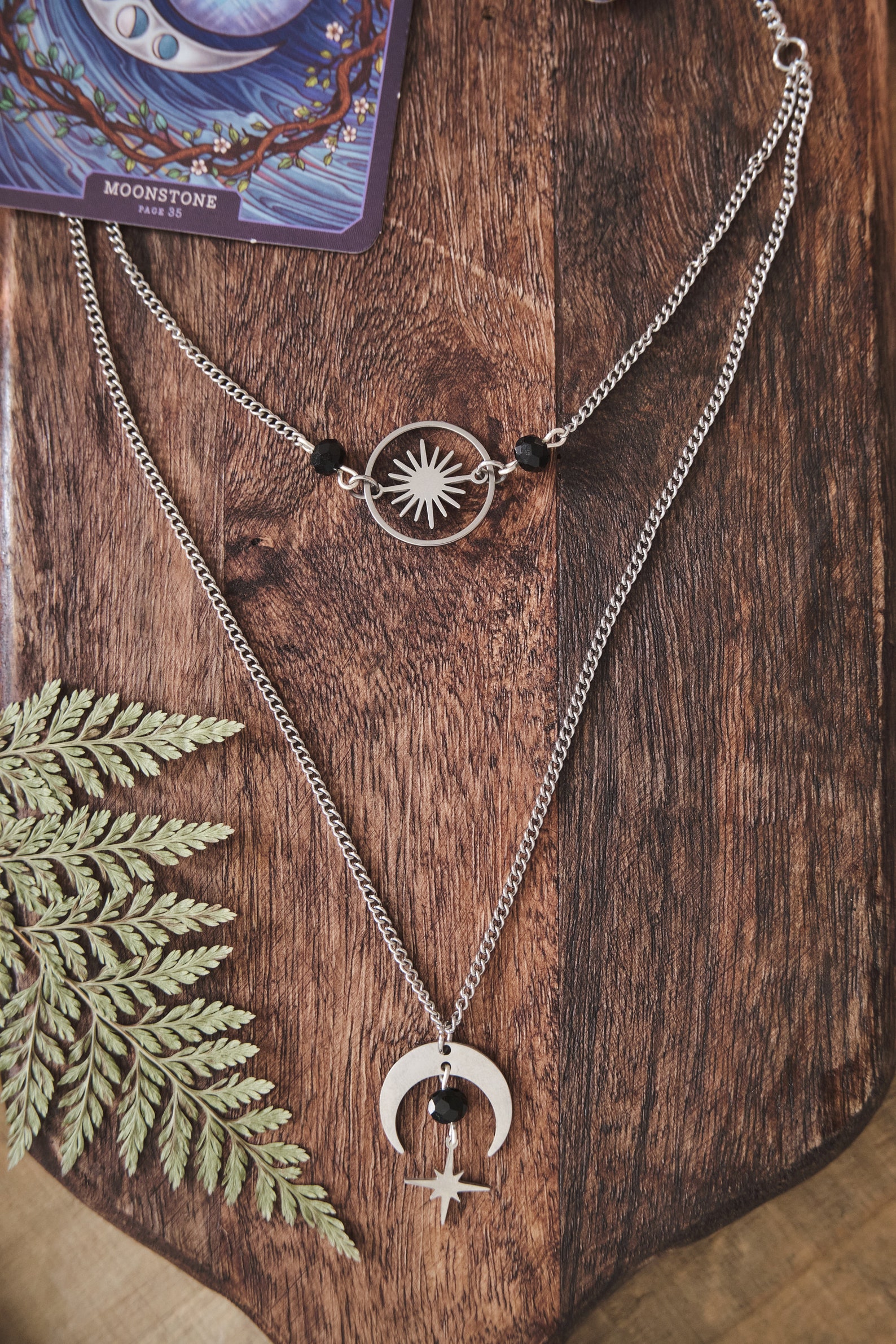 Witchy Choker Necklace, Celestial Silver Moon and Star Jewelry - Silver ...