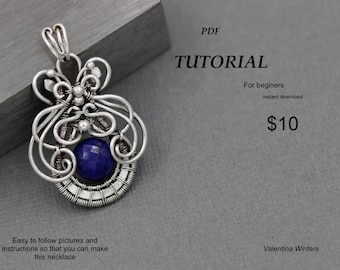 Wire Wrapped Necklace Tutorial: Lapis Lazuli Pendant (PDF Pattern)