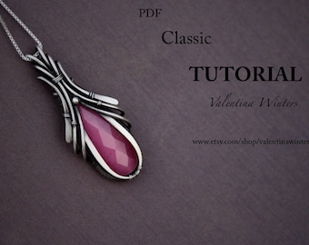 Wire Wrapped Pendant Tutorial: Teardrop Stone, Classic Design (PDF Pattern)