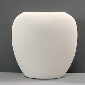 Ceramic Bisque Minimalist Pillow Style Vase Ready to Paint 8&quot; High