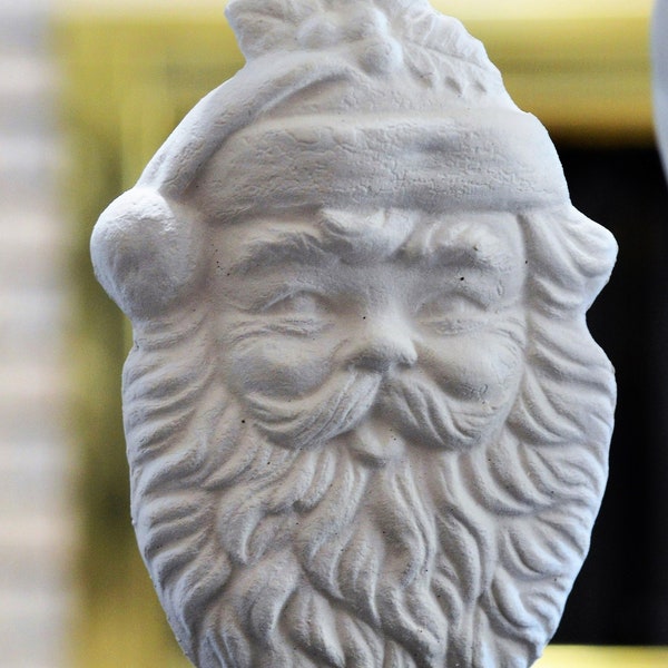 Ceramic Bisque Santa Ornament Ready to Paint