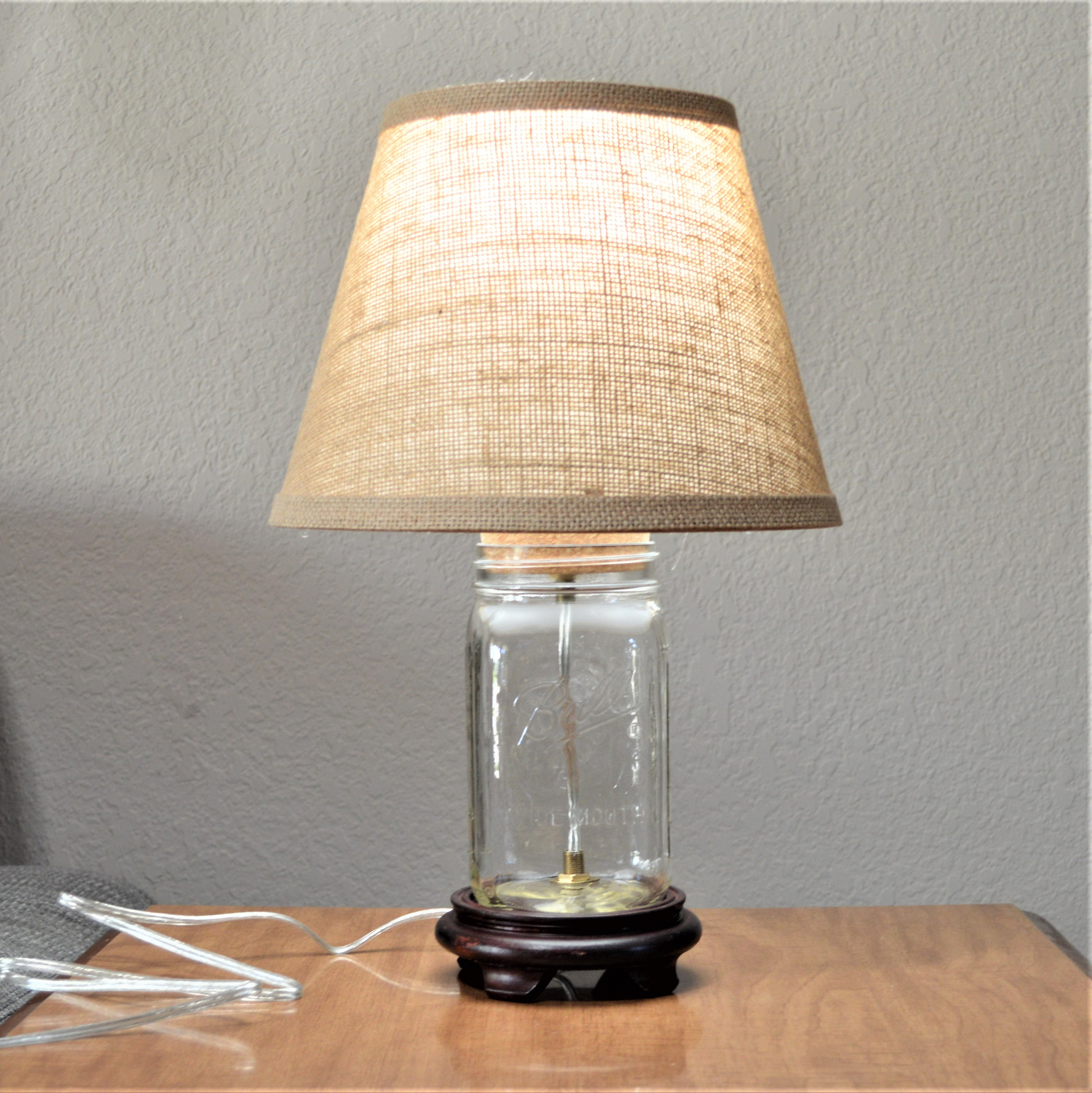 Clear Glass Wide Mouth Fillable Ball, Table Lamp Fillable