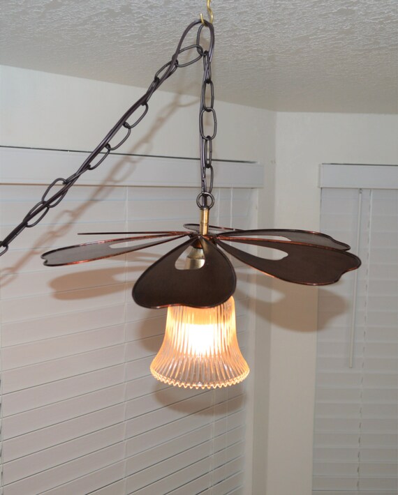 Metal Flower Swag Pendant Light Image 0