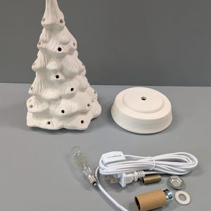 Ceramic Bisque Christmas With Base Ready to Paint with Light Kit