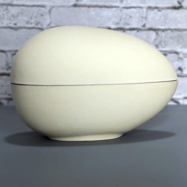 Ceramic Bisque Large Plain Egg Box Ready to Paint