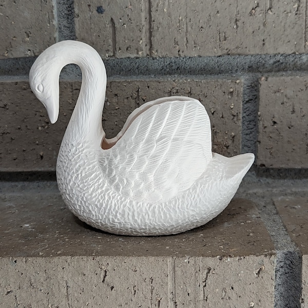 Ceramic Bisque Ready to Paint Swan Planter/Holder 4" in height