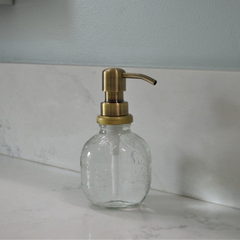 Small Clear Glass Apple Soap Dispenser Lotion Dispenser With Etsy