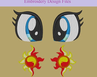 Conjunto MLP:FiM puesta del sol reflejo ocular y Cutie Mark PES