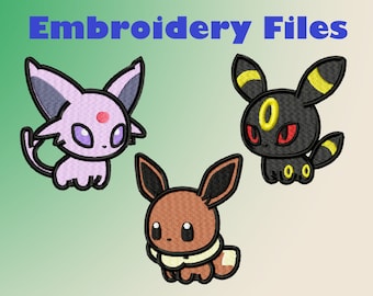ポケモン ポケドール デジタル刺繍ファイル：イーブイ進化系 イーブイ