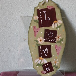 Love Handmade Sign, Painted, Farmhouse Chic, Modern Rustic Wood Sign, Valentine’s Day, Weddings