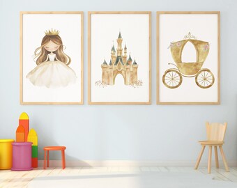 Girls room wall decor - Princess room decor - Nursery Prints - Baby Girls - Princess Nursery Decor - Fairytale Art - Little Girls Room Decor