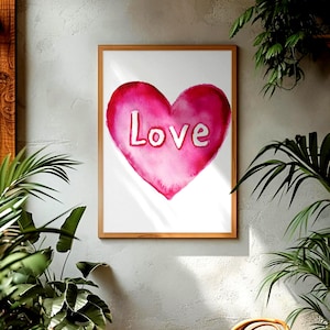Heart Wall Art, Bedroom Decor Teens, Girls Room Decor, Heart Print for Nursery, Teenage Girl Decor, Hearts Print, Girly Wall Art