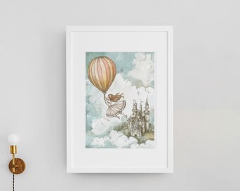 Decorazioni per la cameretta delle bambine - Decorazioni per la cameretta delle principesse - Castello stampabile - Decorazioni per la cameretta dei palloncini - Arte delle fiabe - Decorazioni per la cameretta delle bambine, digitali