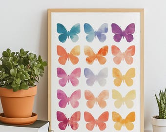 BUTTERFLY Art Print - Print Butterfly - Butterfly Original Art Print - Butterfly Art - Moth Decor- Watercolor Art - Downloadable Print