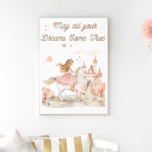 Princess Prints -  Nursery Decor Girls - Fairy Tale Nursery Decor - Girls Room Decor - Girls Bedroom - Toddler Pink Art - Digital
