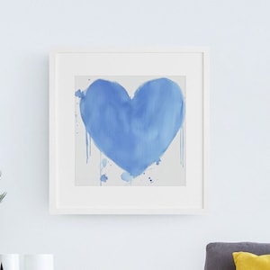 Heart Wall Art, Bedroom Decor Teens, Girls Room Decor, Heart Print for Nursery, Teenage Girl Decor, Blue Wall Art, Girly Wall Art