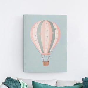 Impression de montgolfière pour chambre d'enfant, impression d'enfants vintage, oeuvre d'art de ballon pour chambre d'enfant, affiche de chambre d'enfants, art mural de salle de jeux, thème de l'aventure