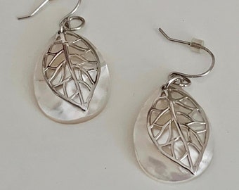 Sterling silver mother of pearl earrings!