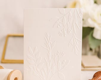 Wildflower Embossed Notecard Set: Elegant Blank Cards, Everyday Stationery