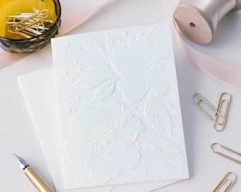 Foliage Embossed Notecard Set: Handmade Blank Cards, Everyday Stationery