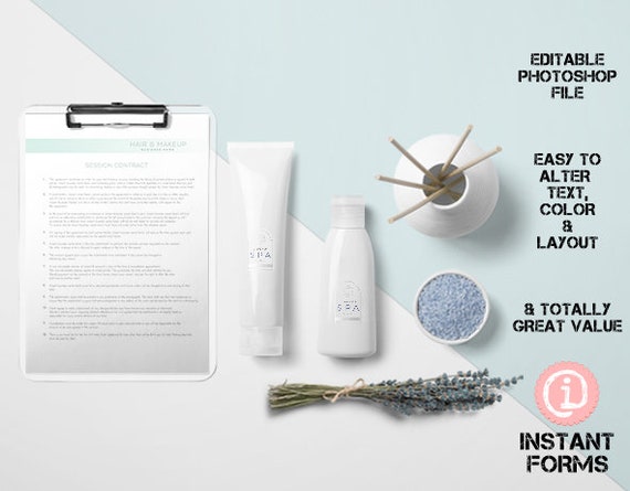 Make Up Artist And Hair Stylist Forms And Contract If261 Etsy
