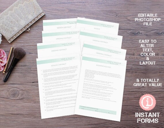 Hair Stylist And Makeup Artist Forms And Contract If261 Etsy