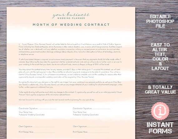 Free 5 Wedding Planner Contract Samples Templates In Word