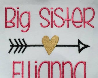 I'm going to be a big sister applique t shirt