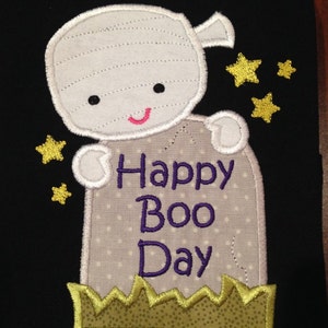 Happy boo day applique t shirt Bild 1