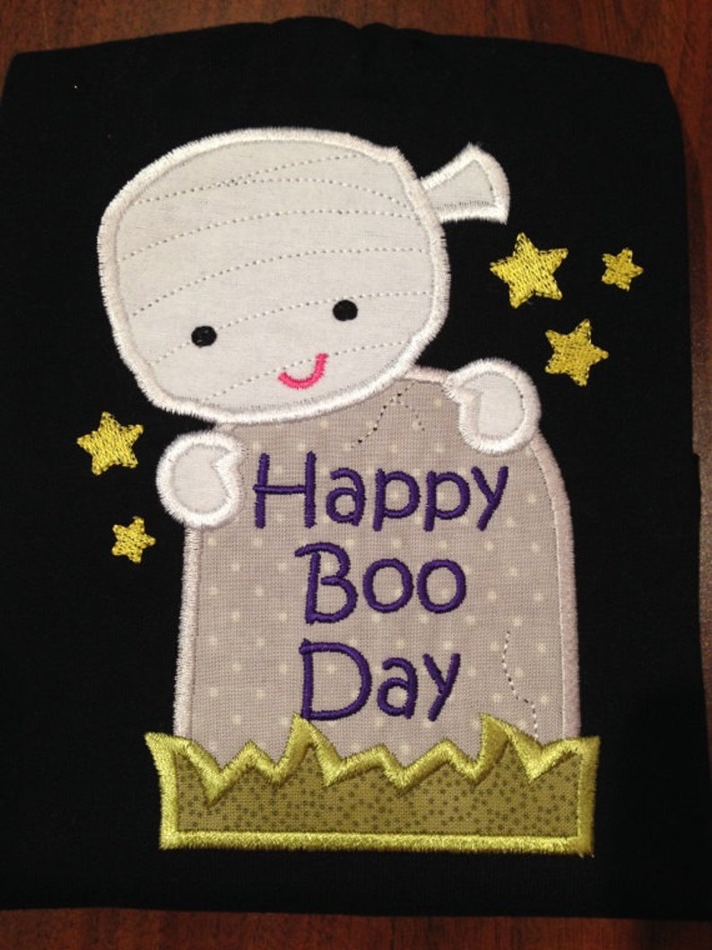 Happy boo day applique t shirt Bild 1