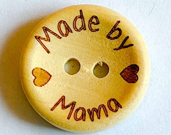 5 x botones de madera Made by Mama 20 mm