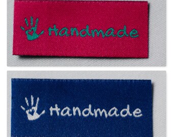 Sylter N/ähkultur 15 Handmade with Love Labels Mix mit 15 Einn/ähetiketten Webetiketten Textiletiketten Kleideretiketten