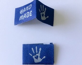 10 Handmade with Love folded Wovenlabel in 15 colours available clothing label