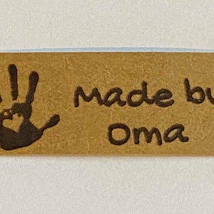 5 labels Made with Love by Grandma engraved from Snappap