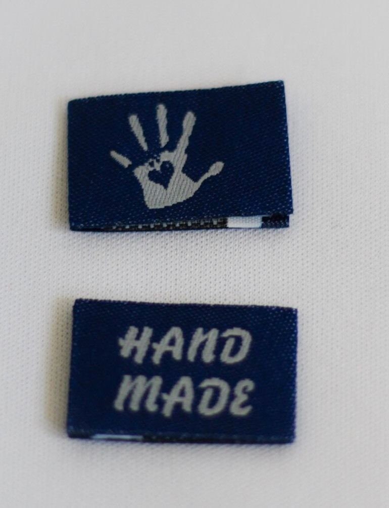 Sylter Nähkultur Handmade With Love Labels - 15 Stück Bunte Einnähetiketten - Waschbar & Trocknergeeignet