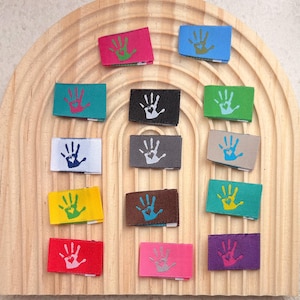 10 Handmade with Love Labels gefaltetete Webetiketten 15 Farben wählbar Stoff Etiketten zum einnähen Web Label