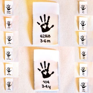 10 Tamaño de la etiqueta Baby niño