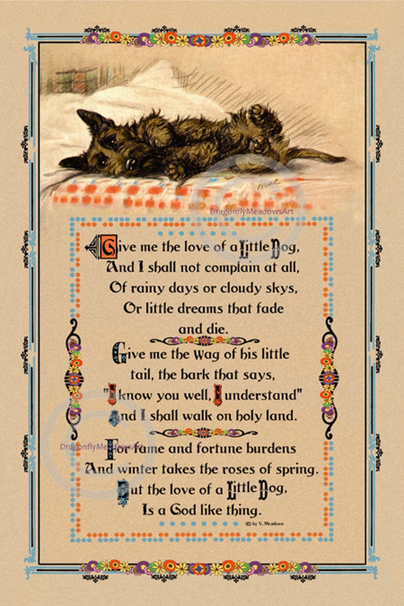 Vintage Art Print//Poster 13x19 Raining Cats and Dogs Reproduction 13x19 inches