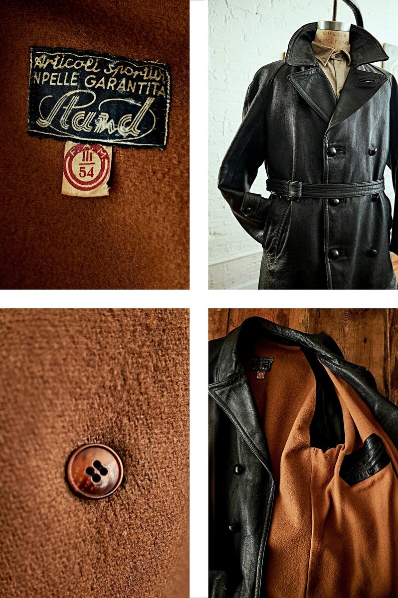 1930 Ww2 Motorcycle Leather Jacket Coat Made In Italy
