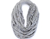 Grey Cotton Scarf, Fashion Scarf with Gold Plated Parts