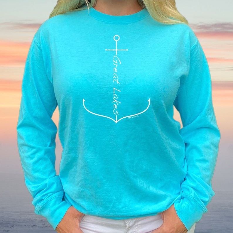 Great Lakes Anchor Relaxed Fit Stonewashed Long Sleeve T-shirt - Etsy