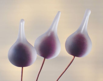 1 (one) piece Handmade lampwork frosty etched headpins made on copper wire / silver glass / beading / wire wrap MTO