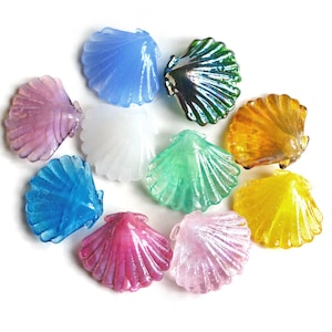 1 (one) Seashell lampwork bead, shell bead, pearl bead, sea lampwork bead MTO