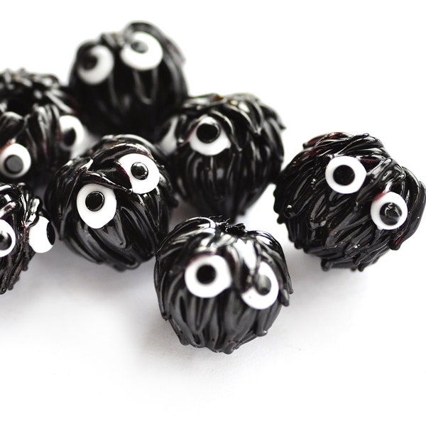 1 (one) piece Makkuro kurosuke/ pitch-black assistant/ Totoro bead / craft supplies/ beading / soot sprites/black soots/ gremlins MTO