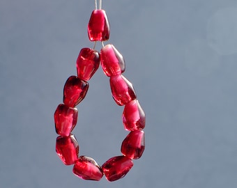 10 (ten pieces) Pomegranate seed handmade lampwork beads - glass pomegranate beads set MTO