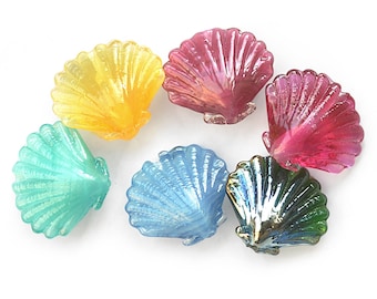 1 (one) Seashell lampwork bead, shell bead, pearl bead, sea lampwork bead MTO