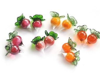 1 (en) bit RÄDIS med ögla / Vegetarisk / Vegansk / avdorn / Luna MTO orange styrbart plommon