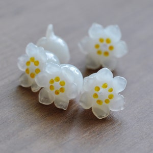 5 five Pcs Lily of the Valley Bead Set Lampwork Beads - Etsy