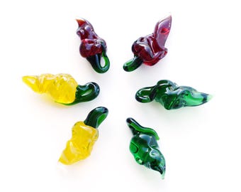 Chili Pepper Lampwork Bead, Italian Glass Charm (MTO)