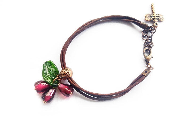 pomegranate charm bracelet MTO image 1